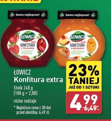 Konfitura brzoskwiniowa Łowicz promocja w Aldi