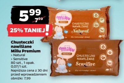 Chusteczki nawilżane Premium Sensitive 80 szt. promocja w Netto