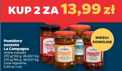 Pomidory suszone różne rodzaje La Campagna promocja w Netto