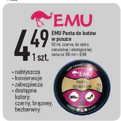 Pasta do but贸w w puszce czarna EMU promocja
