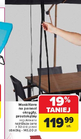 Moskitiera na parasol prostokątny promocja w Carrefour