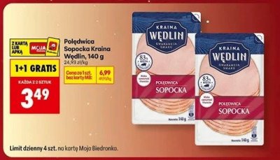 Polędwica Sopocka, 140 g 1+1 GRATIS promocja w Biedronka
