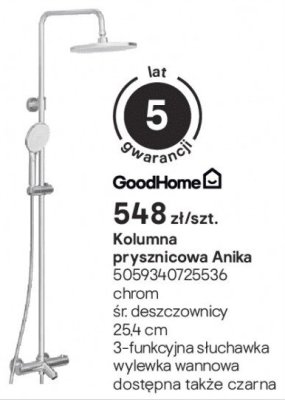 Kolumna prysznicowa Anika 5059340725536 promocja w Castorama