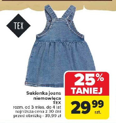 Sukienka jeans niemowlęca 3 mies - 4 lat Tex promocja w Carrefour