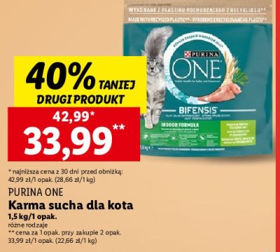 Karma dla kota indoor Purina one promocja