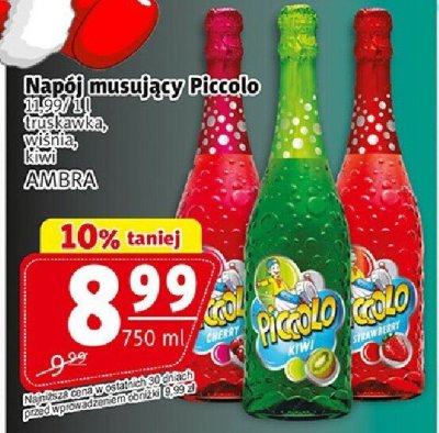 Napój Piccolo musujący truskawka, wiśnia, kiwi AMBRA promocja w Prim Market