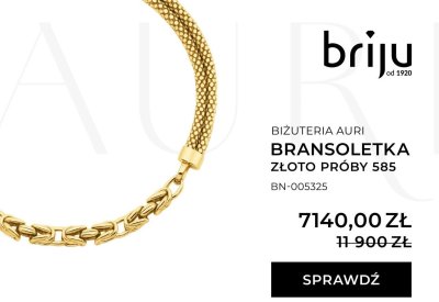 Bransoletka złoto próby 585 promocja w Briju
