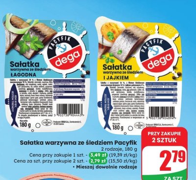 Sałatka warzywna ze śledziem i jajkiem promocja w Dino