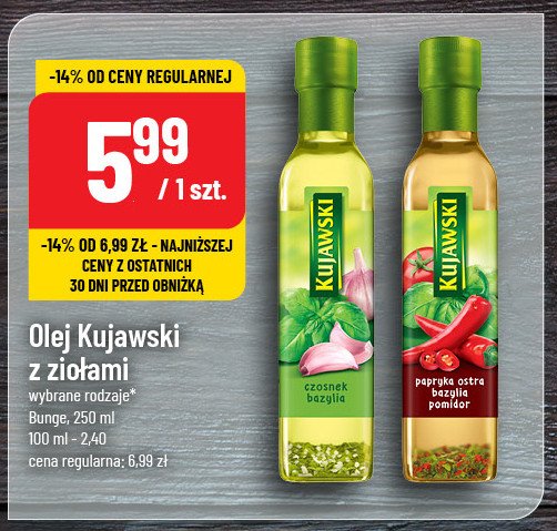 Olej czosnek bazylia Kujawski kruszwica promocja w POLOmarket