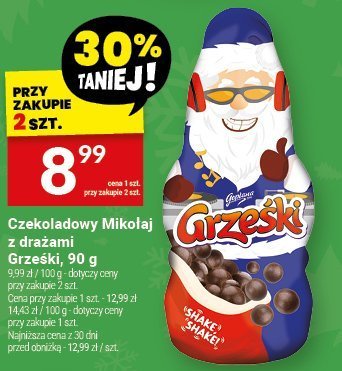 Czekoladowy Mikołaj z drażami Grzeski promocja w Twój Market