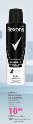 Antyperspirant REXONA Men Invisible Black & White w sprayu męski promocja w Hebe