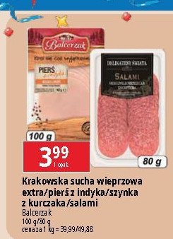 Kie艂basa krakowska sucha wieprzowa Balcerzak promocja