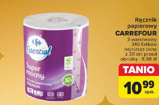 Ręcznik papierowy super mocny Carrefour essential promocja w Carrefour Market