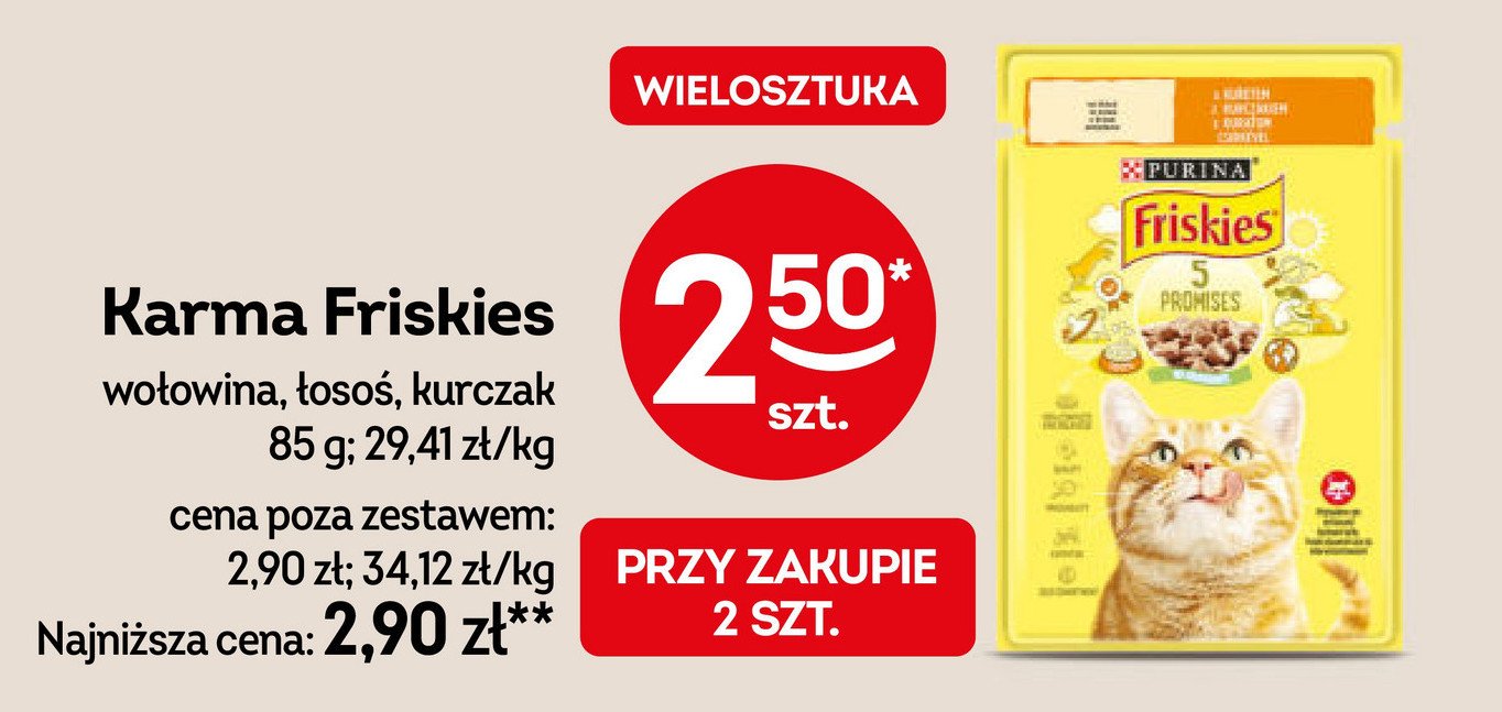 Karma dla kota z łososiem Friskies adult Purina friskies promocja w Żabka