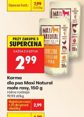 Karma dla psa Maxi Natural małe rasy, różne rodzaje promocja w Biedronka