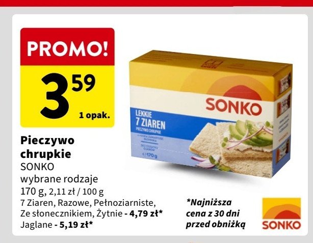 Pieczywo lekkie 7 ziaren Sonko promocja