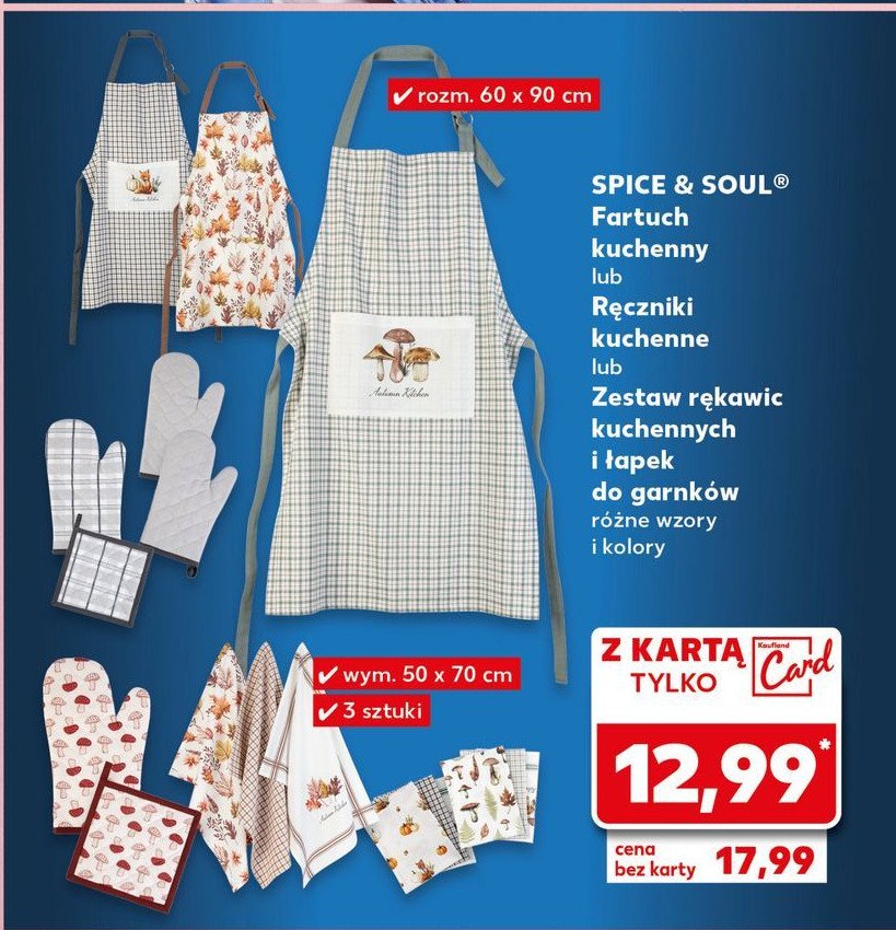 Fartuch kuchenny 70 x 85 cm Spice&soul promocja w Kaufland