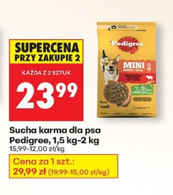 Sucha karma dla psa Pedigree, 1,5 kg-2 kg promocja w Biedronka