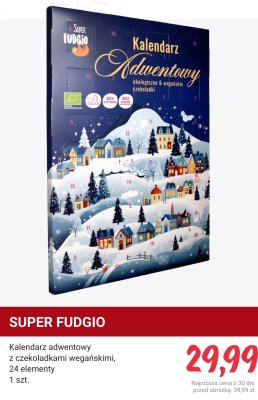 Kalendarz adwentowy Super Fudgio z czekoladkami wegańskimi, 24 elementy promocja w Rossmann