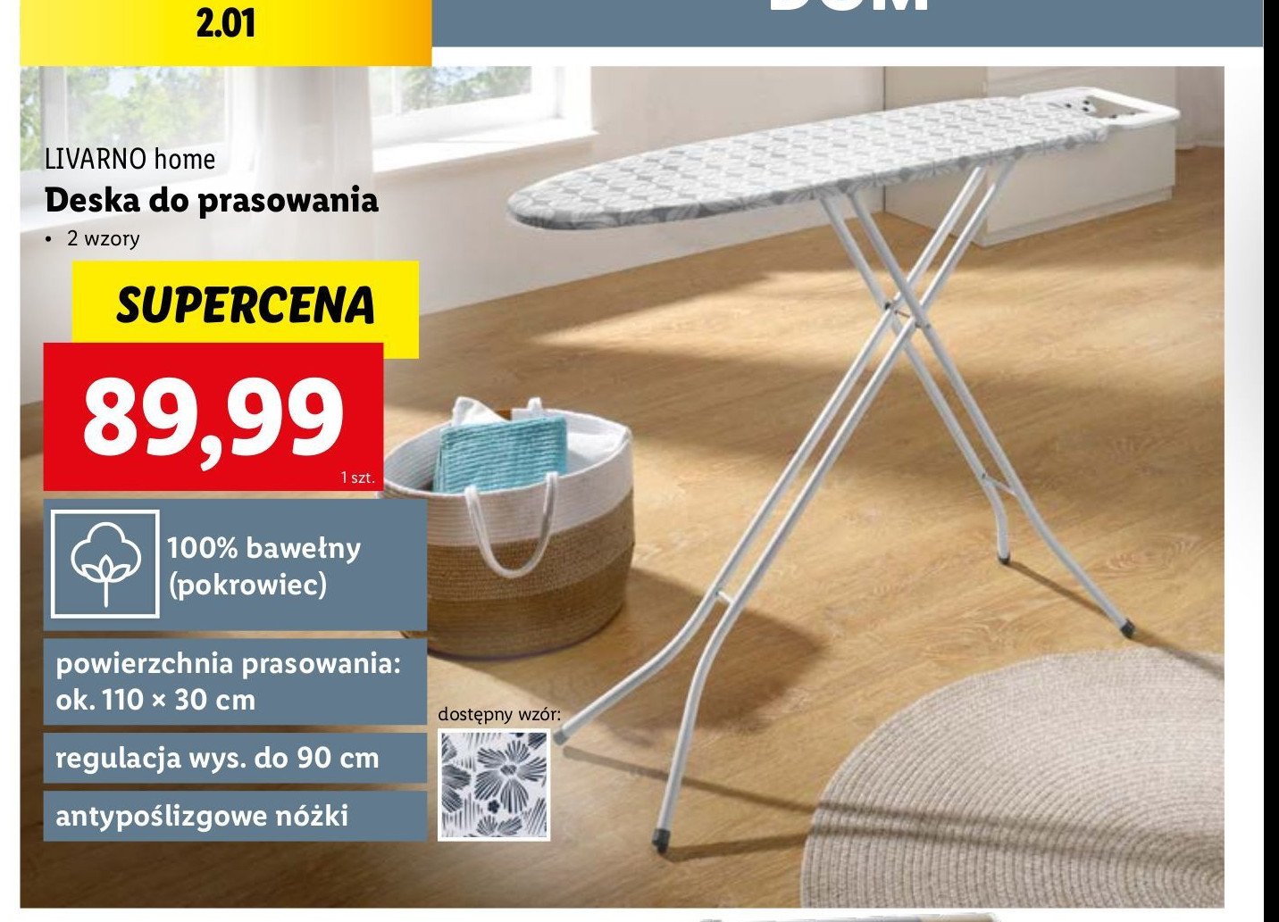 Deska do prasowania 110 x 30 cm LIVARNO HOME promocja