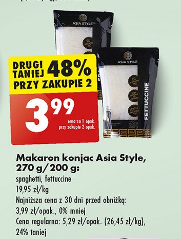 Makaron konjac fettuccine Asia style promocja