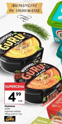 Hummus GURU wybrane rodzaje promocja w Intermarche