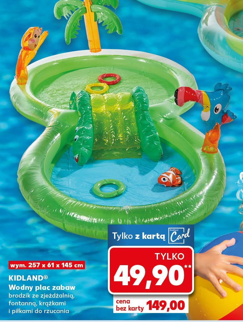 Wodny plac zabaw 257 x 61 x 145 cm Kidland promocja w Kaufland