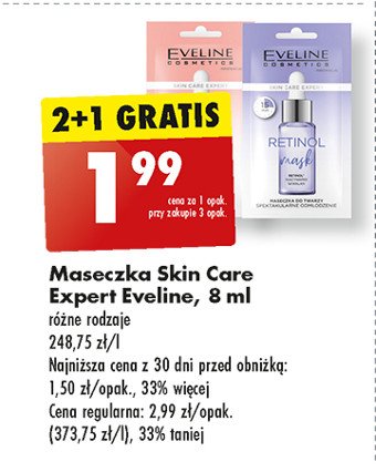 Maseczka retinol Eveline skin care expert promocja