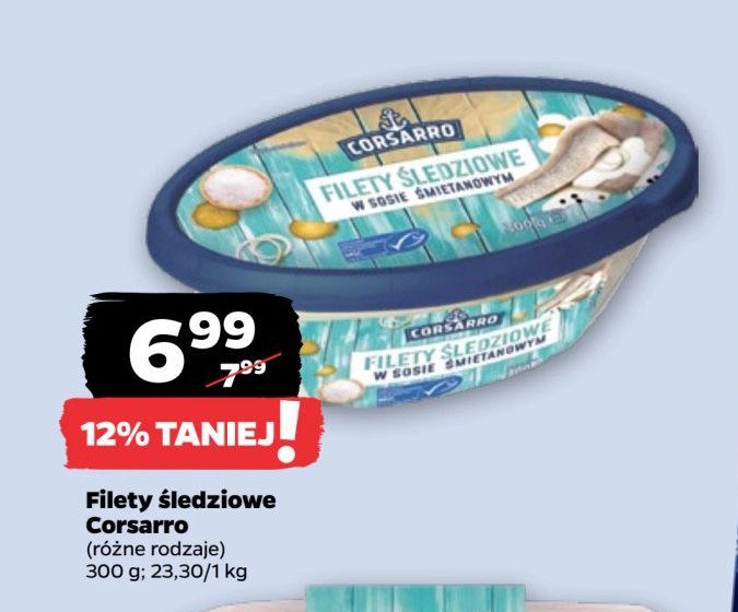 Filety śledziowe w sosie śmietankowym Corsarro promocja w Netto