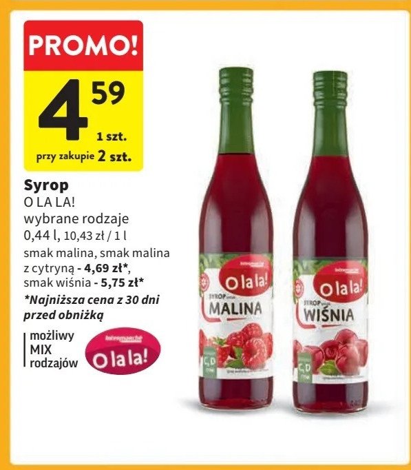 Syrop wiśnia O la la! promocja