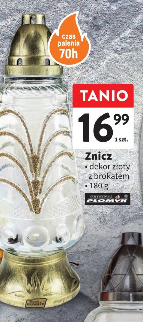 Znicz z艂oty dekor z brokatem 180 g P艁OMYK promocja
