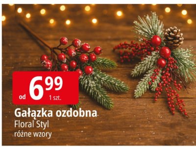 Gałązka ozdobna Floral Styl różne wzory promocja w Leclerc