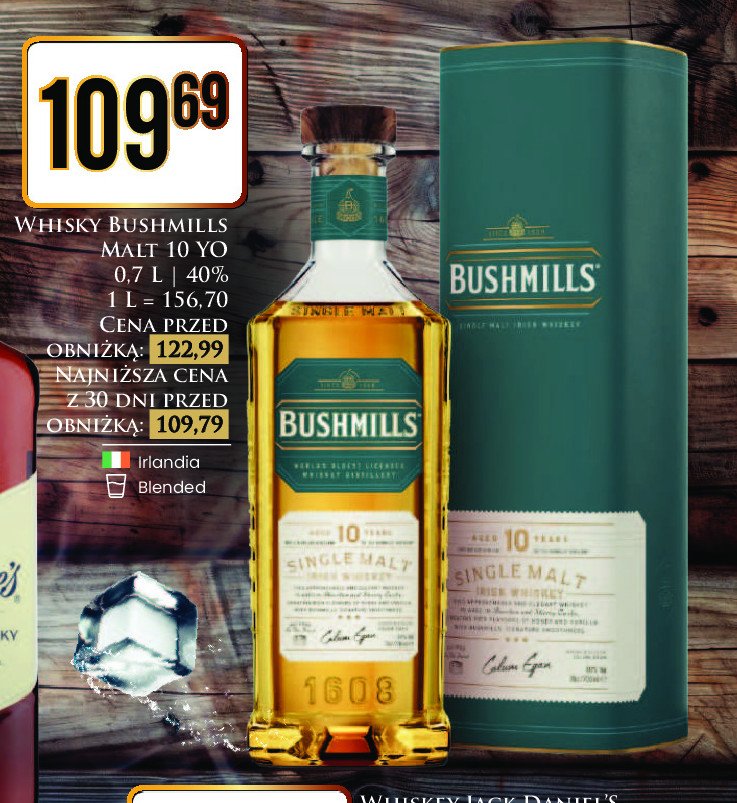 Whiskey karton BUSHMILLS SINGLE MALT 10 YO promocja w Dino
