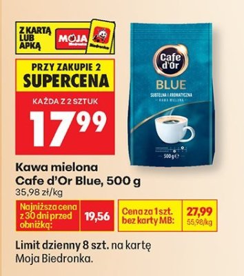 Kawa mielona Cafe d'Or Blue, 500 g promocja w Biedronka