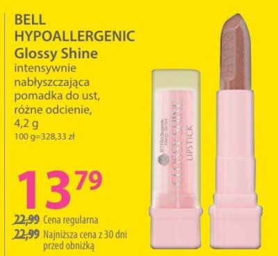 Pomadka do ust BELL HYPOALLERGENIC Glossy Shine nabłyszczająca różne odcienie 4,2 g promocja w Hebe