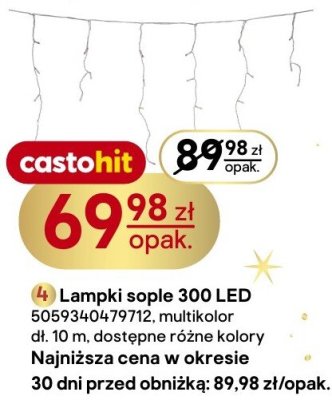 Lampki sople 300 LED promocja w Castorama