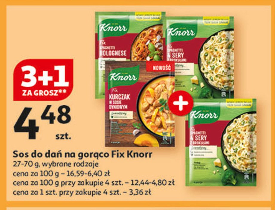 Spaghetti 4 sery z brokułami Knorr fix promocja