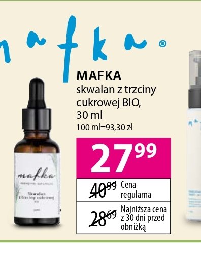 Skwalan z trzciny cukrowej Mafka promocja