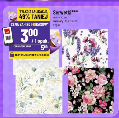 Serwetki różne wzory promocja w POLOmarket