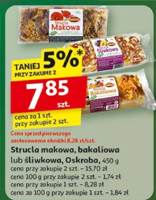 Strucla makowa, bakaliowa lub śliwkowa, Oskroba promocja w Auchan