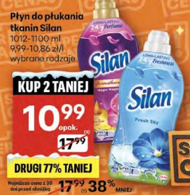 Płyn do płukania tkanin Silan wybrane rodzaje promocja w Delikatesy Centrum