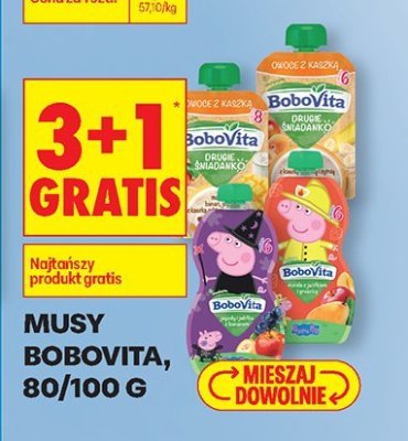 Mus BoboVita 80/100 g 3+1 GRATIS promocja w Biedronka