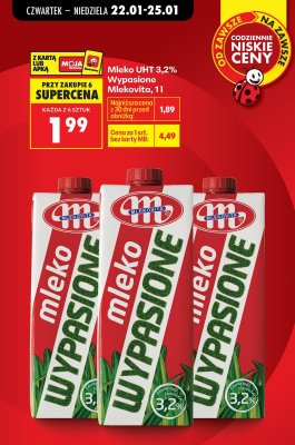 Mleko UHT 3,2% wypasione 1l promocja w Biedronka