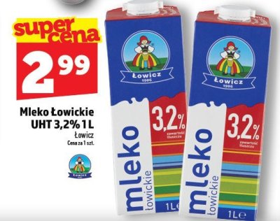 Mleko Łowickie UHT 3,2% 1L Łowicz promocja w TOPAZ