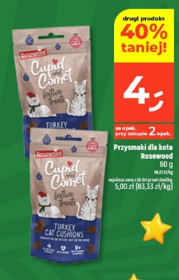Przysmaki dla kota Rosewood Cupid and Comet Festive Treats Turkey, 60 g promocja w Dealz