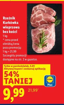Karkówka wieprzowa bez kości Rzeźnik promocja w Lidl