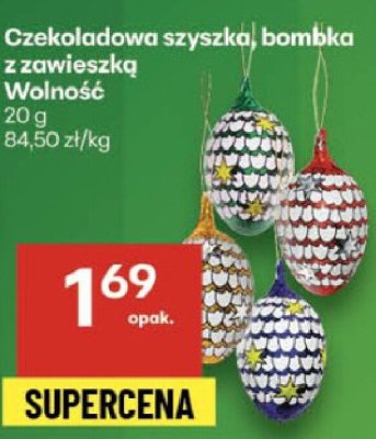 Czekoladowa szyszka, bombka z zawieszką promocja w Delikatesy Centrum