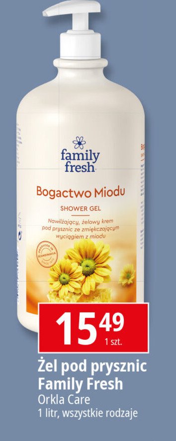 Żel pod prysznic bogactwo miodu FAMILY FRESH promocja w Leclerc