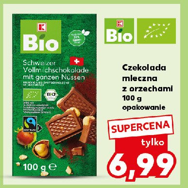 Czekolada mleczna z orzechami K-classic bio promocja