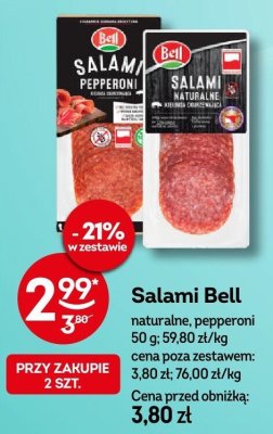 Salami Bell naturalne, pepperoni promocja w Żabka